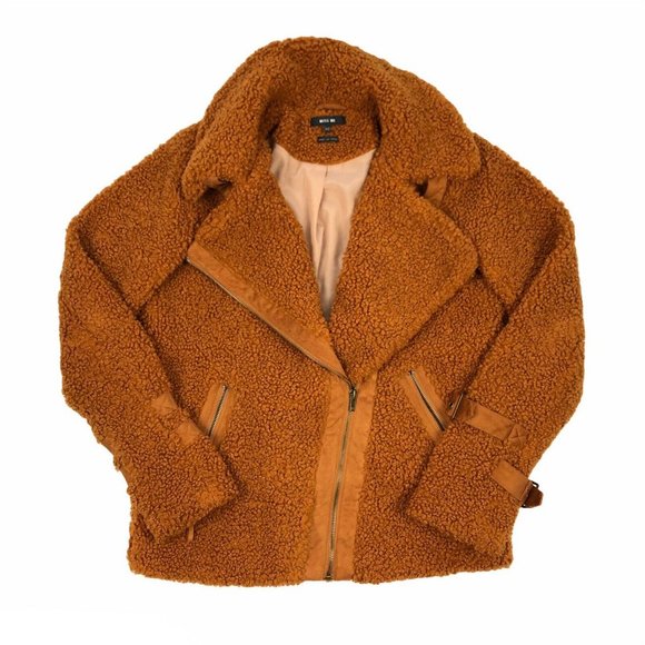 Miss Me Orange and Brown Teddy Jacket Cozy Chic - Picture 2 of 7